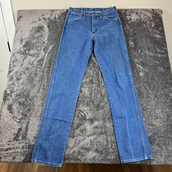 Vtg Wrangler 13MWZ Men's Jeans 33X38 (31X37) Blue Denim Jeans Made In USA - Picture 1 of 12